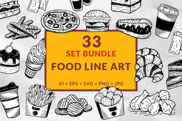 Download 33 Bundle Fastfood Drink Coffee Burgers - Fastfood Collection