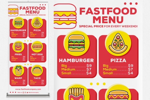 Download Fastfood Menu Roll Up Banner - Fastfood Collection