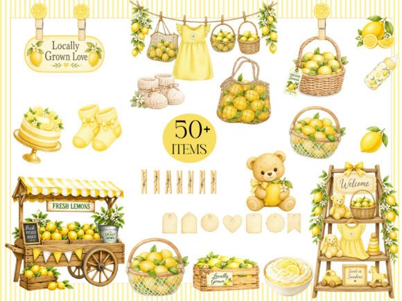Download Fresh Lemon Baby Shower Clipart - Premium Resources