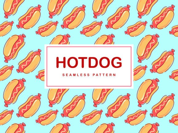 Download HOTDOG Pattern Fastfood Hand Drawn - Drawn Collection